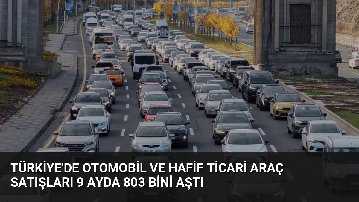 Türkiye’de Otomobil ve Hafif Ticari Araç Satışları 9 Ayda 803 Bini Aştı